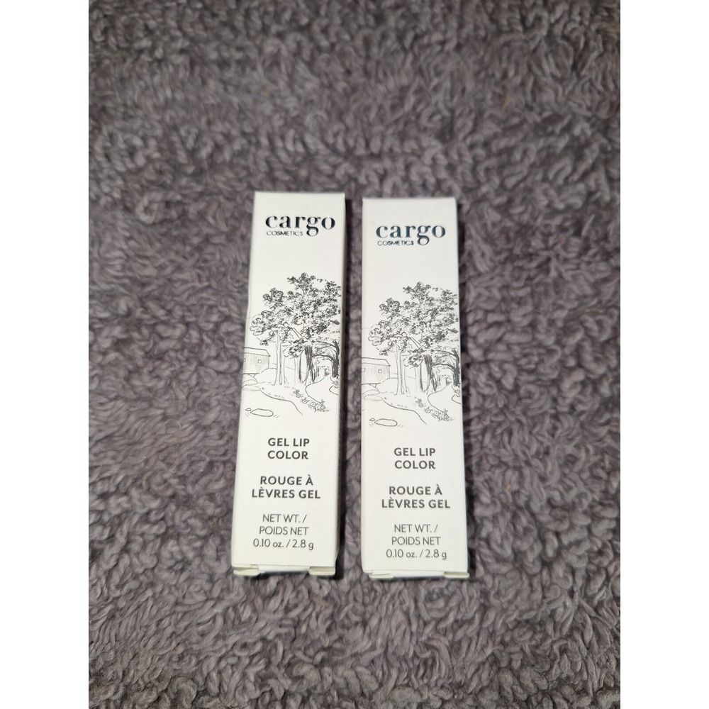 Cargo Cosmetics Gel Lip Color 2pk BARBADOS Coral Lipstick Full Sz .10 Oz/2.8G‎